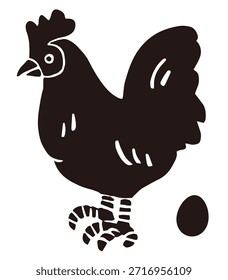 Ilustração do vetor do estilo do carimbo do galo - Design de Hanko japonês