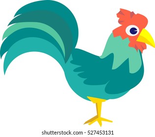 Rooster staring at something vector illustration