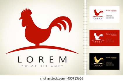 Rooster. Stylized cock logo.