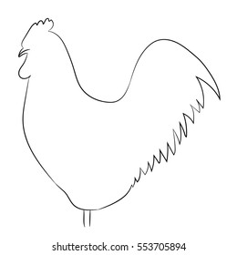 Rooster symbol 2017, vector illustration contour