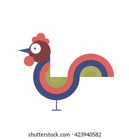 Rooster - a symbol of the new 2017 according to the Chinese calendar. Vector illustration of cute rooster. cartoon vector illustration of cock