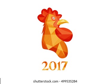 Rooster symbol of the new year 2017, vector illustrations