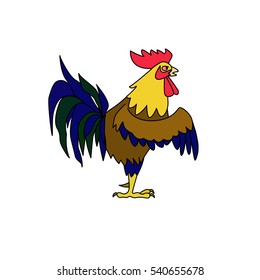 rooster symbol, vector illustration in cartoon style