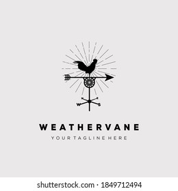 Rooster Symbol. Weather Vane Logo Vector Illustration Design 