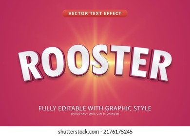 rooster text effect editable with graphic style