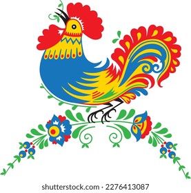 Rooster. Traditional moravian folklore ornament.