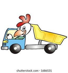 rooster in a truck