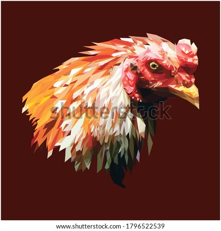 rooster vector, aggresive look of rooster