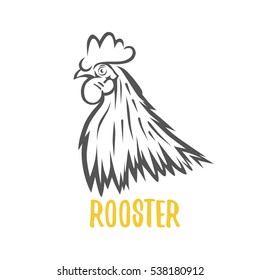 Rooster. Vector element for design, logotype and illustrations.