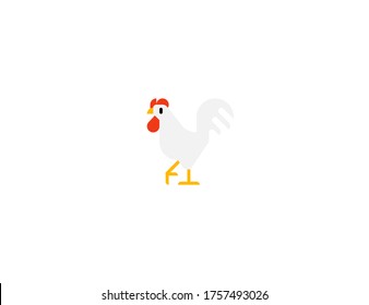 Rooster vector flat icon. Isolated rooster, cock emoji illustration 