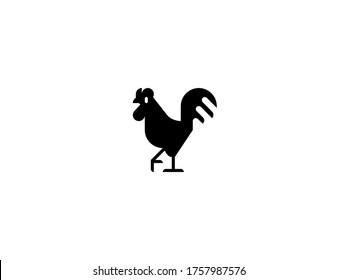 Rooster vector flat icon. Isolated rooster, cock emoji illustration 