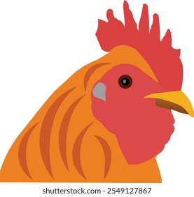 rooster vector flat illustration graphic design clear high quality