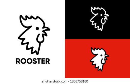 rooster vector icon outline style eps