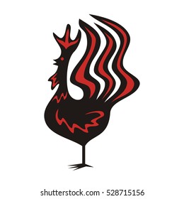 Rooster. Vector illustration.