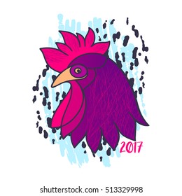 Rooster vector illustration. Character for logo, badge, card etc.