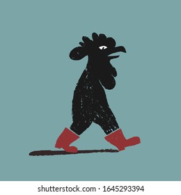 Ilustración vectorial de gallo.  С se acerca