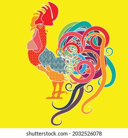 Rooster vector illustration for commercial use in branding or interior design