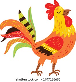 Rooster. Vector illustration. Farm bird