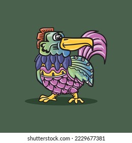 ilustración vectorial de gallo de mano aislado en color