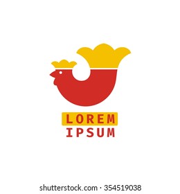 Rooster - vector logo. Business icon for the company. Chicken and cock badges logos and labels for any use. Design element. Vector illustration.