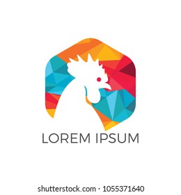 Rooster vector logo design.