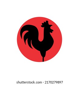 ROOSTER vector logo design with black and red color, suitable use for symbol, icon or element design