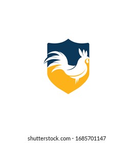 Rooster vector logo design template.