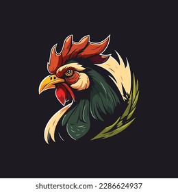 rooster vector logo, eps.  10 editables