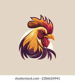 rooster vector logo, eps.  10 editables