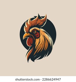 rooster vector logo, eps.  10 editables