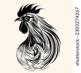 Rooster vector for logo or icon,clip art, drawing Elegant minimalist style,abstract style Illustration