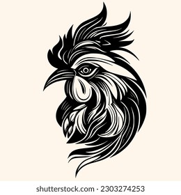 Rooster vector for logo or icon,clip art, drawing Elegant minimalist style,abstract style Illustration