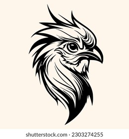 Rooster vector for logo or icon,clip art, drawing Elegant minimalist style,abstract style Illustration