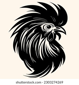 Rooster vector for logo or icon,clip art, drawing Elegant minimalist style,abstract style Illustration