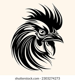Rooster vector for logo or icon,clip art, drawing Elegant minimalist style,abstract style Illustration