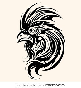 Rooster vector for logo or icon,clip art, drawing Elegant minimalist style,abstract style Illustration