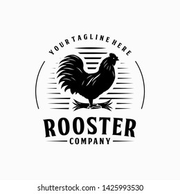 Rooster vintage logo design. Chicken logo