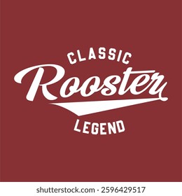 rooster Vintage varsity college typography  text print  for graphic tee t shirt or sweatshirt hoodie or sticker poster - Vector