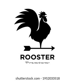 Rooster Weather Vane Icon Logo Design Template Vector Illustration