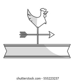 rooster weather vane icon over white background. vector illustration