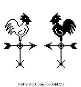 rooster weather vane pixel art