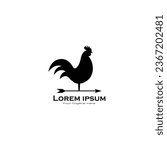 Rooster weathervane logo vector graphics