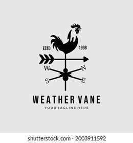 rooster wind direction logo vector illustration template design graphic