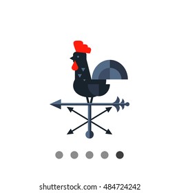 Rooster wind vane flat icon