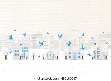 Rooster winter New Year's card background