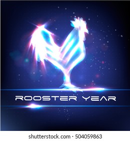 Rooster year. New year 2017. Vector illustration.