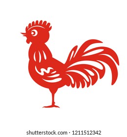 
Rooster zodiac symbol. Templates for laser cutting, plotter cutting, wood carving, scrapbooking or printing. Vector festive illustration. New Year's decoration.