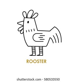 rooster zodiac. vector illustration