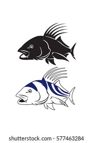 Snapper Fish Black Red Silhouette Vector: เวกเตอร์สต็อก (ปลอดค่า ...
