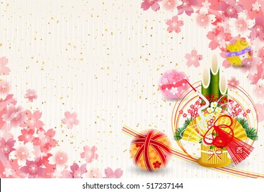Roosters cherry blossom view background